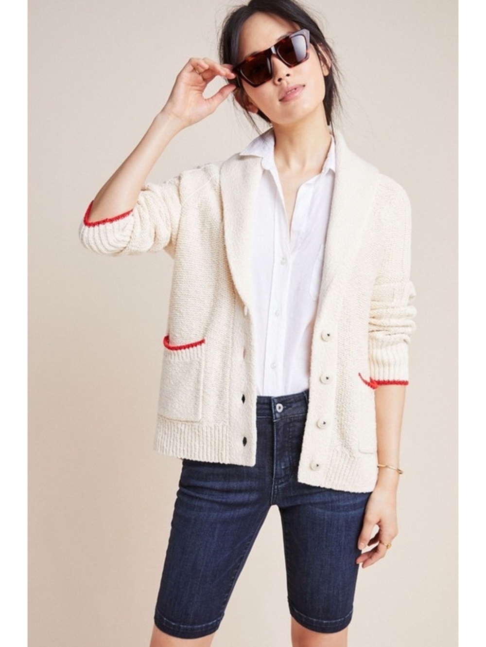 Anthropologie Maeve Lobster Knit Cardigan Medium - Picture 2 of 6